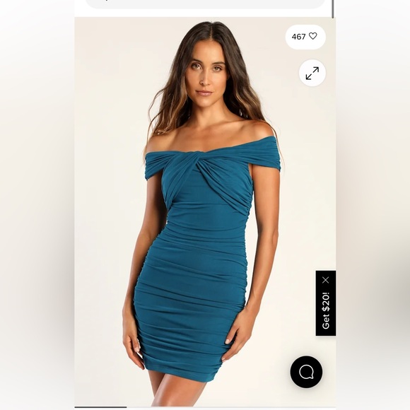 Lulus Dresses & Skirts - Lulus Alluring Nights Off-Shoulder Teal Dress